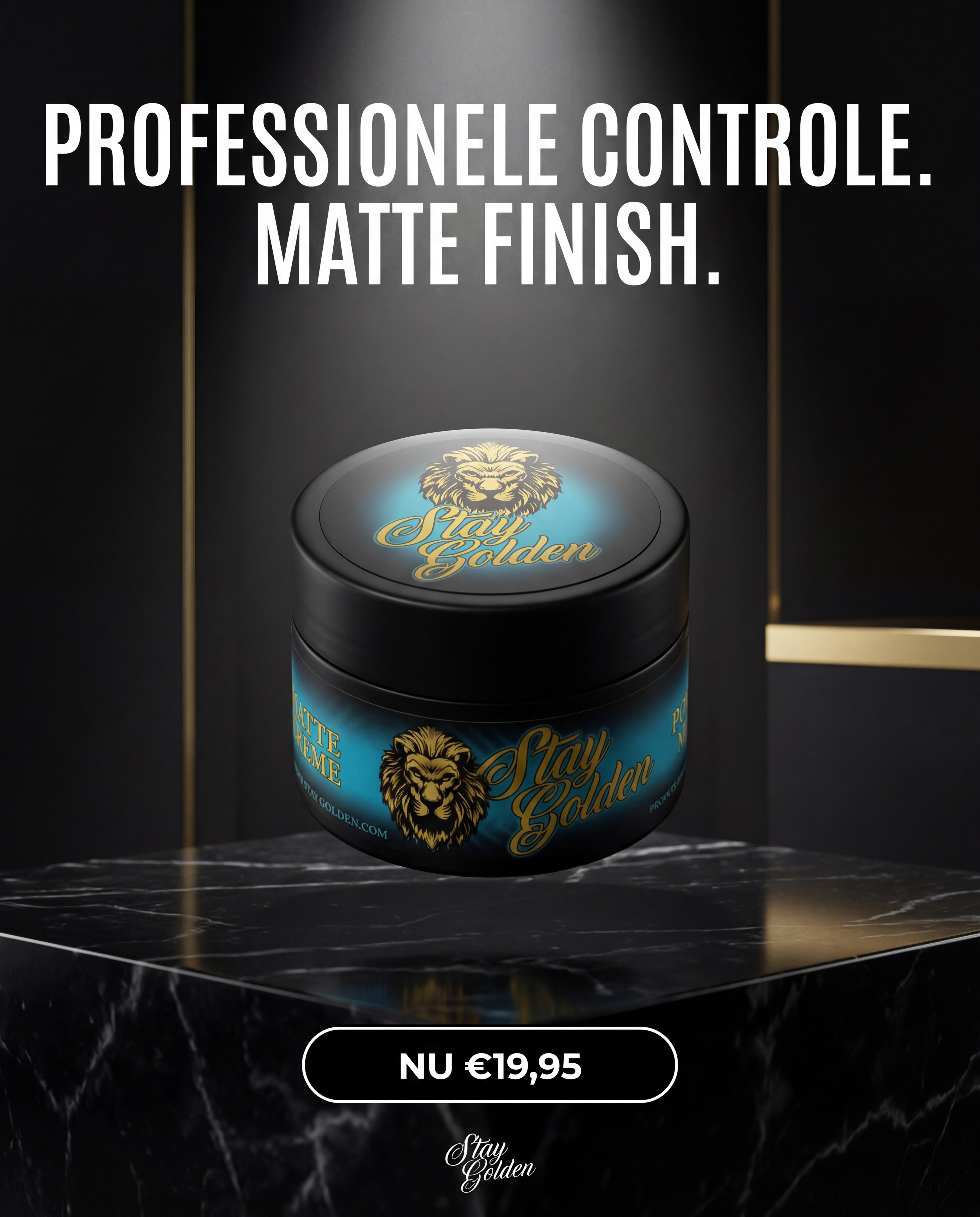 Matte Crème (120ml) – medium hold, matte afwerking, op waterbasis - Stay Golden