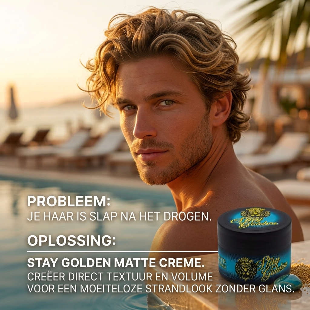 Matte Crème (120ml) – medium hold, matte afwerking, op waterbasis - Stay Golden