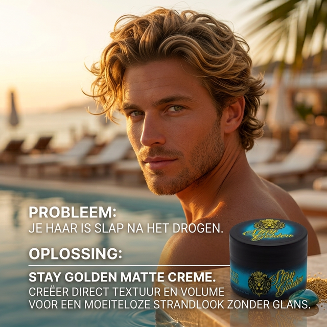 Matte Crème (120ml) – medium hold, matte afwerking, op waterbasis - Stay Golden