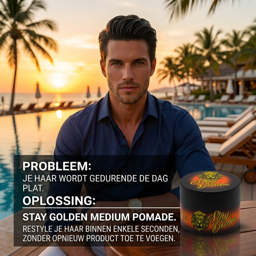 Medium Pomade (120ml) – mittlerer Halt, natürlicher Glanz, wasserbasiert - Stay Golden